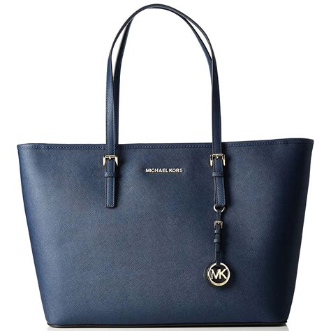 michael kors jet set macbook travel navy tote|Amazon.com: Jet Set Travel Tote Michael Kors.